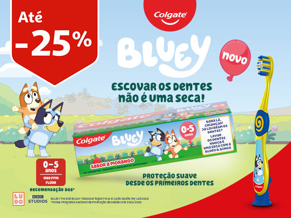 Campanha Colgate Bluey Auchan